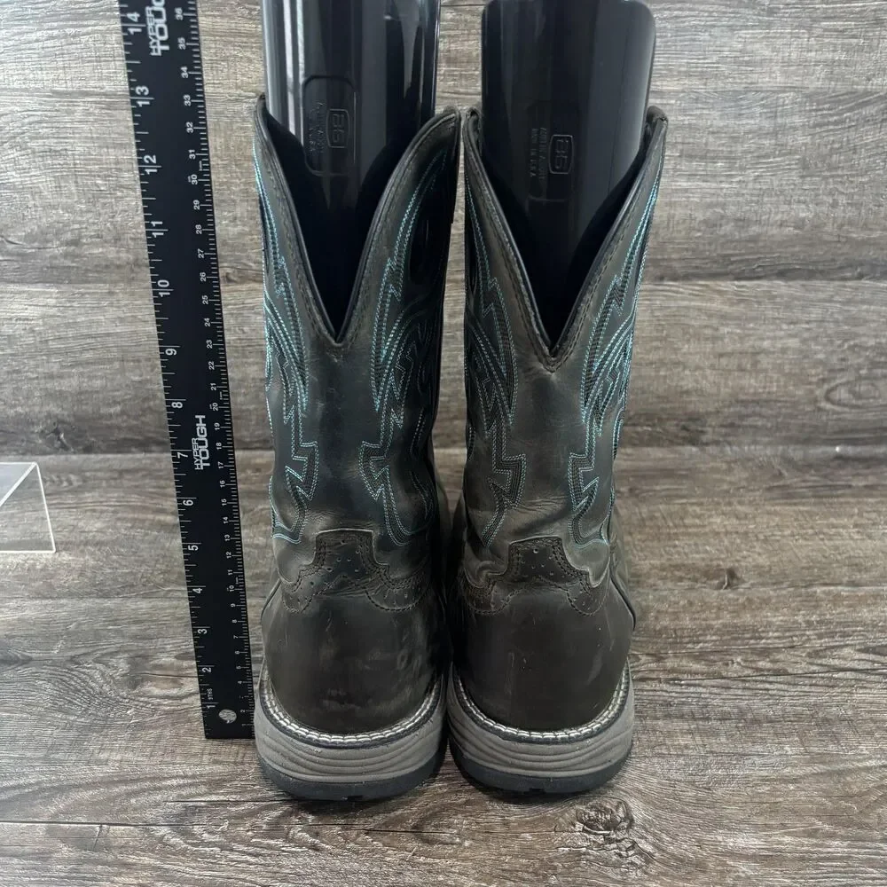 Justin Stampede Rush Boots Men's 13EE Brown Leather Steel Toe Waterproof